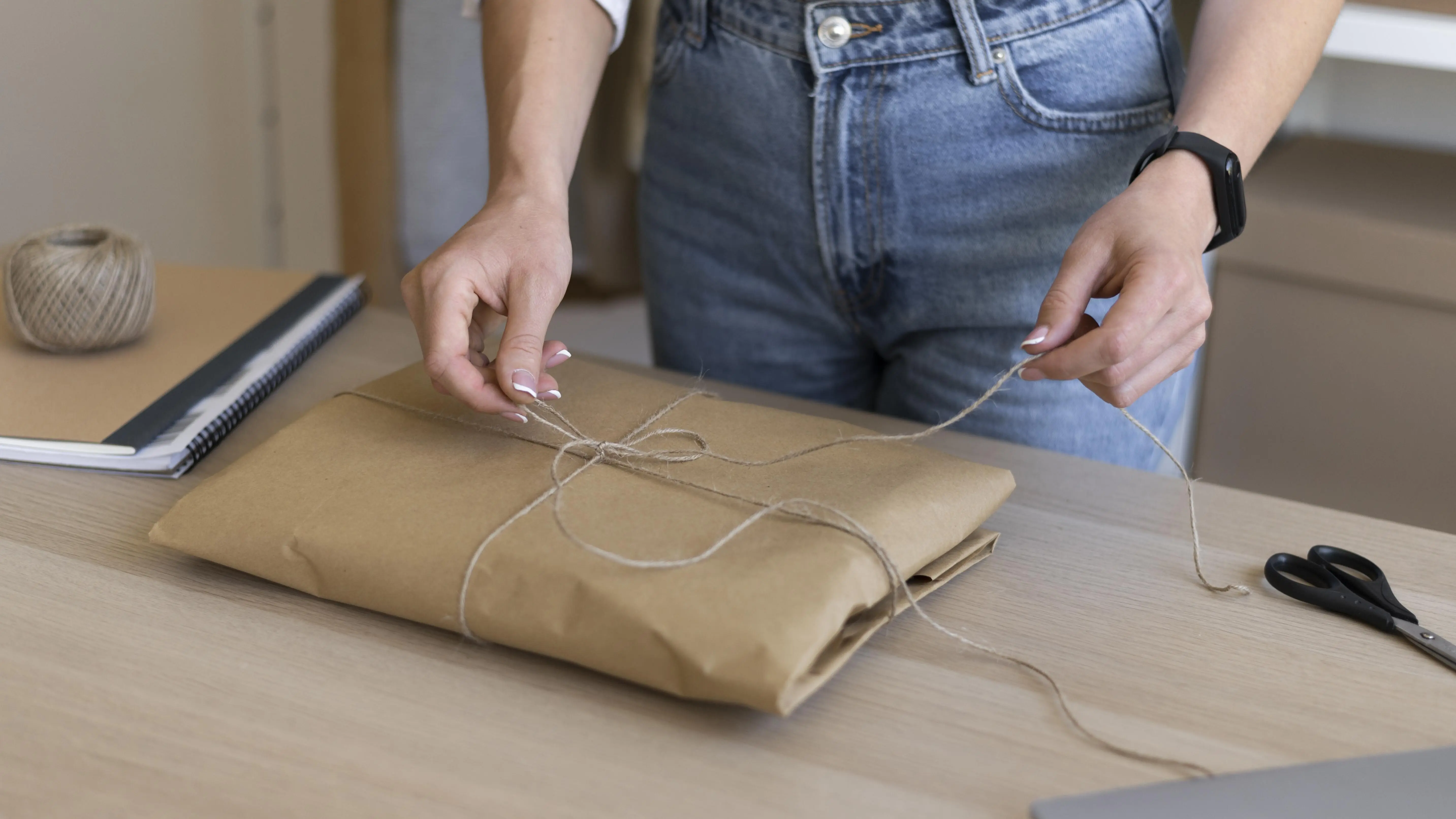 Nahaufnahme von Händen beim Tippen eines Threads.